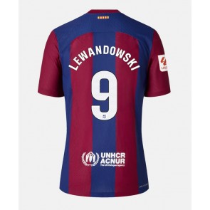 Barcelona Robert Lewandowski #9 Koszulka Podstawowych Kobiety 2023-24 Krótki Rękaw
